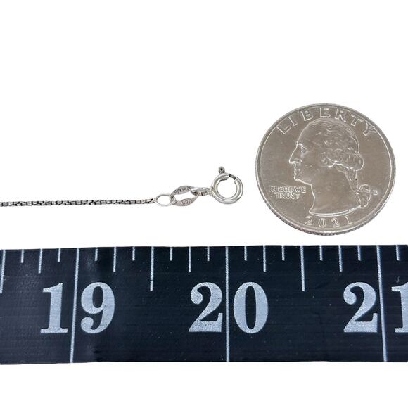 IBB Box Chain Necklace | Vintage Sterling Silver 925 | 20" - Picture 3 of 4